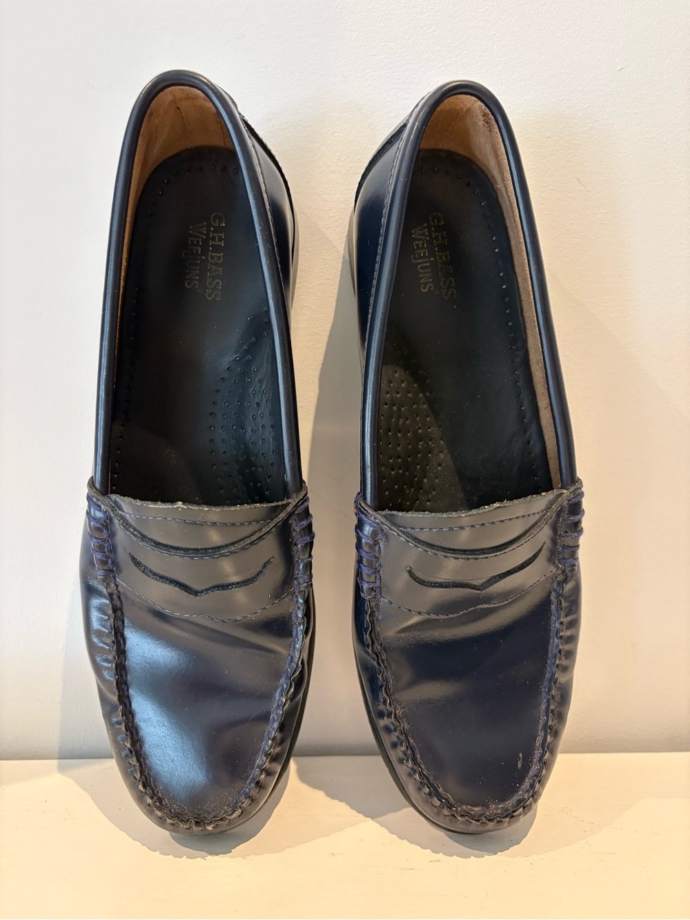 G.H. Bass & Co. Women’s Navy Leather Penny Loafers